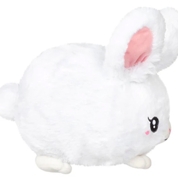 Squishable Mini Fluffy White Bunny Rabbit with Pink Cheeks 7" Plush - Picture 2 of 9
